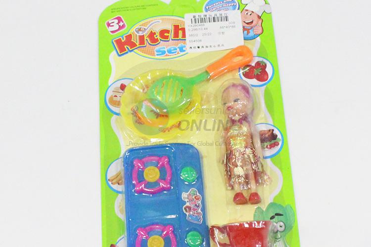 Low price plastic kitchenware set toy