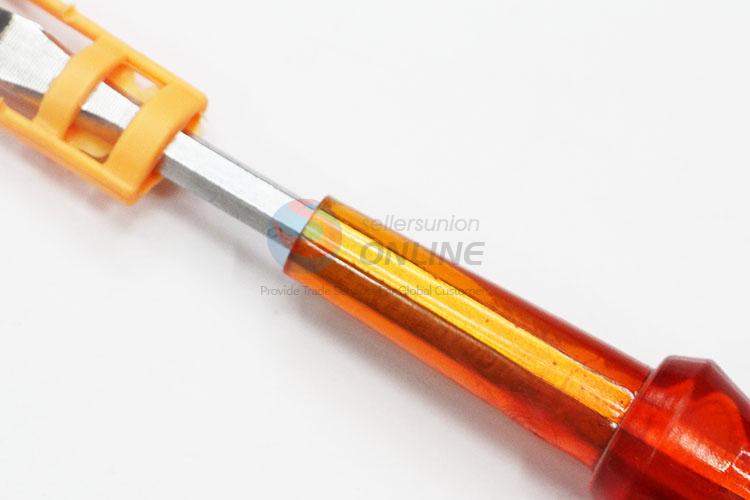 Wholesale Red Color Plastic Handle Slottted Screwdriver with Protective Cover