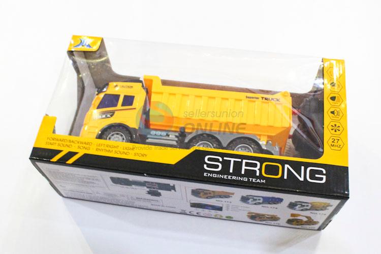 Hot Selling Yellow Color Plastic Technical Vehicle Toys with Music For Kids