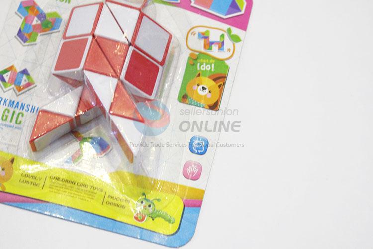 Eco-Friendly Red and White Color Educational Speed Rocket Shaped Toys Twist Cube Puzzle Toys