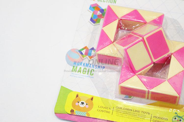 Best Selling Pink and Yellow Color Educational Speed Magic Snake Toys Twist Cube Puzzle Toys