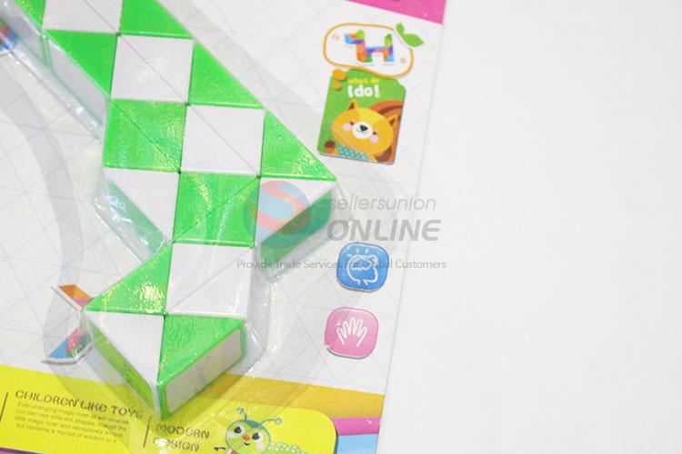 Hot Sale Green and White Color Educational Speed Magic Snake Toys Twist Cube Puzzle Toys