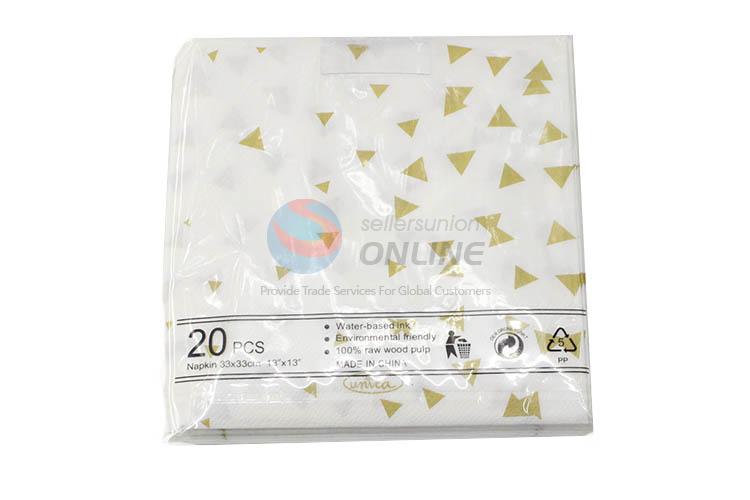 Cute Disposable Eco-friendly Double-ply Gold Blocking Paper Napkins