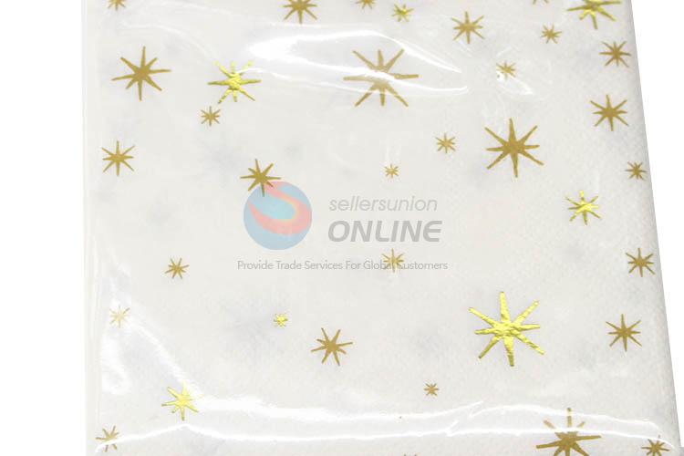 Snowflake Printed Gold Blocking Paper Napkins for Festival