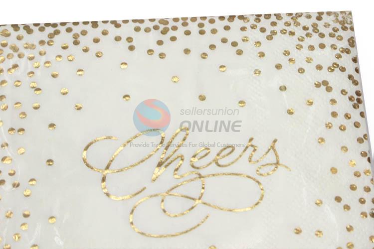 20pcs/Set Gold Blocking Printed Paper Napkins for  Decoration