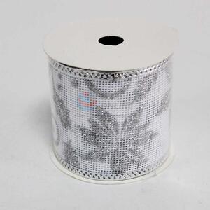 Xmas Decorative Silver Glitter Metallic Ribbon