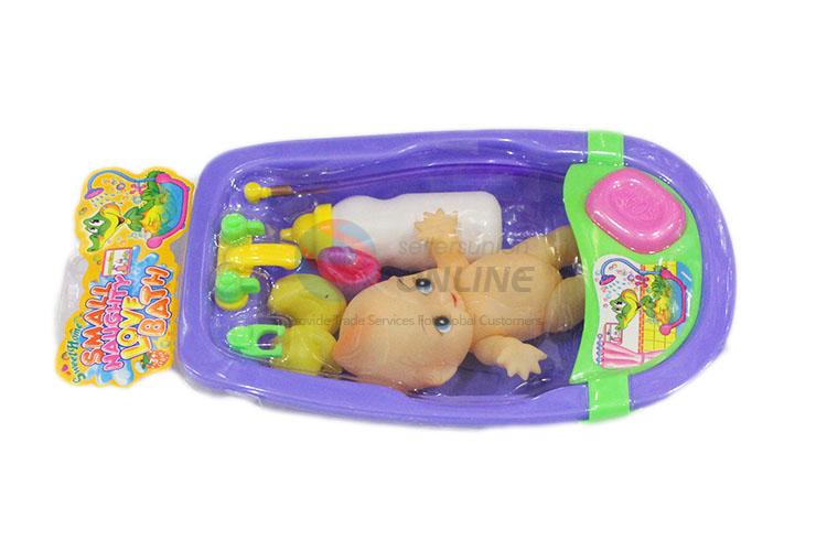 Portable Fashion Bath Tub Shower Accessories Set Kids Pretend Role Play Toy