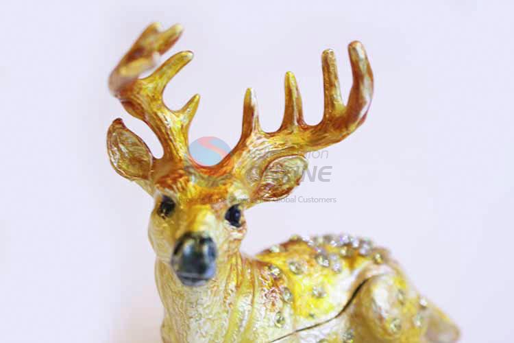 Wholesale Unique Design Cute Deer Metal Alloy Jewelry Trinket Box