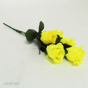 Hot Sale Plastic 5 Head Closed Roses