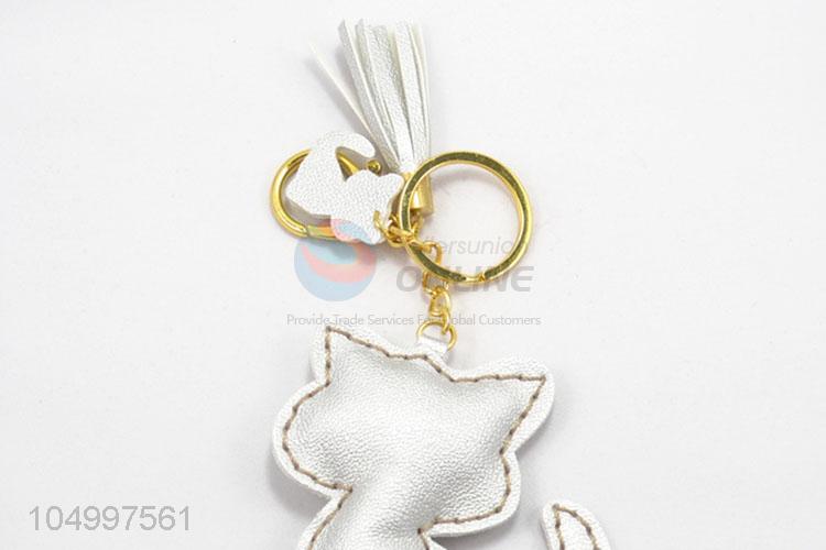 Best Selling PU Leather Cat Key Chain Key Ring For Women