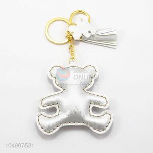 Bottom Price Woman Bear Key Chain PU Leather Keyring Handbag Car Accessories