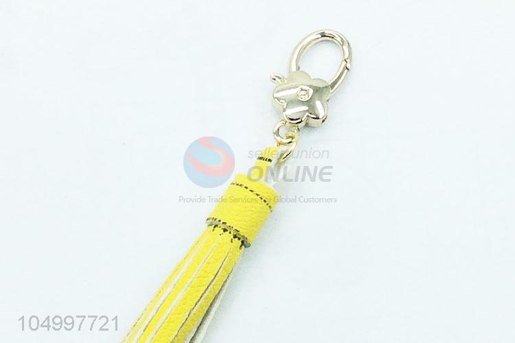 Latest Design Cute Leather Key Chain Women Keyring Bag Hang Toy