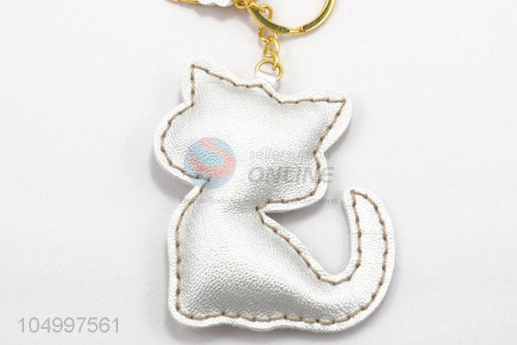 Best Selling PU Leather Cat Key Chain Key Ring For Women