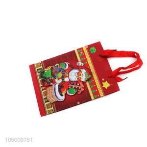 Recent design Chrismtas pattern paper gift bag with handle