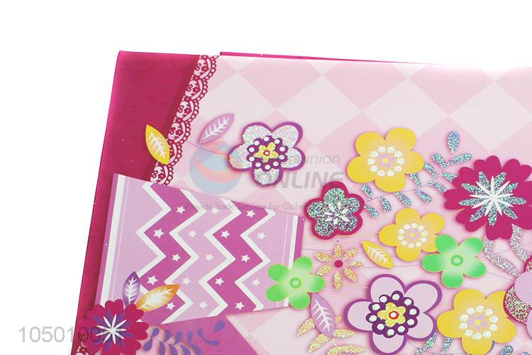 Factory supply delicate flower paper gift bag with handle