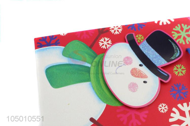 Customized wholesale Chrismtas pattern paper gift bag with handle