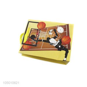 New style custom cheap basketball pattern paper gift bag with handle