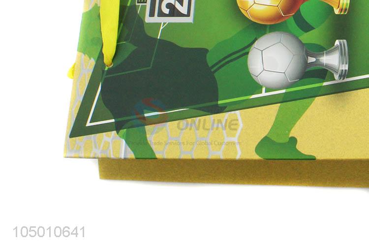 Wholesale soccer pattern paper gift bag with handle