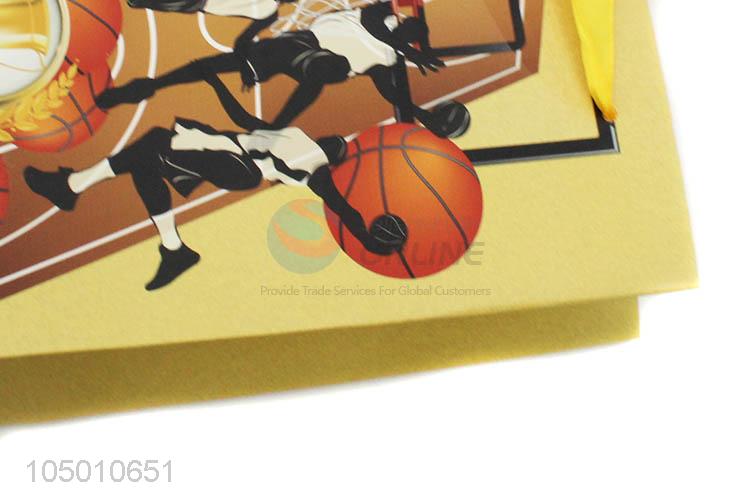 New arrival basketball pattern paper gift bag with handle