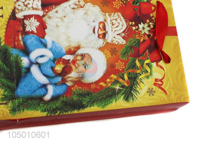 Factory OEM Chrismtas pattern paper gift bag with handle