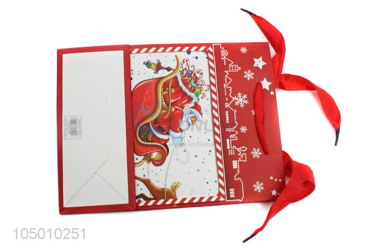 Bottom price Chrismtas pattern paper gift bag with handle