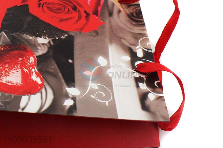 Wholesale low price printed ivory board gift bag with handle