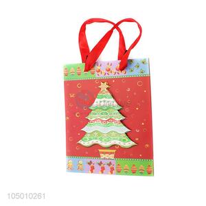 High sales Chrismtas pattern paper gift bag with handle