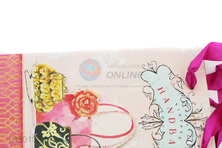 Best selling fashion printed paper gift bag with handle