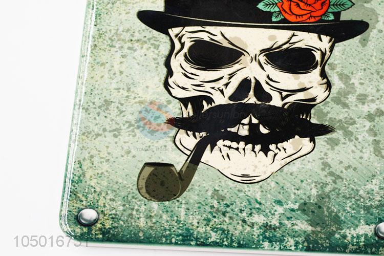 Bottom price rectangle ceramic cup mat cup coster with skull pattern