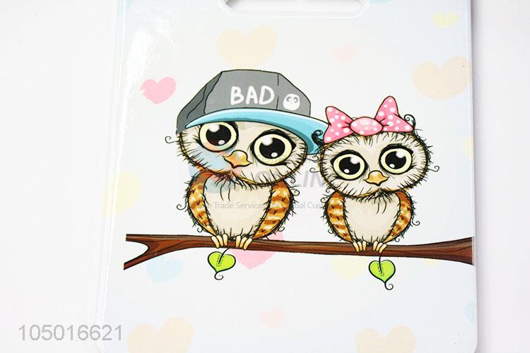 Premium quality rectangle ceramic cup mat cup coster with owl pattern