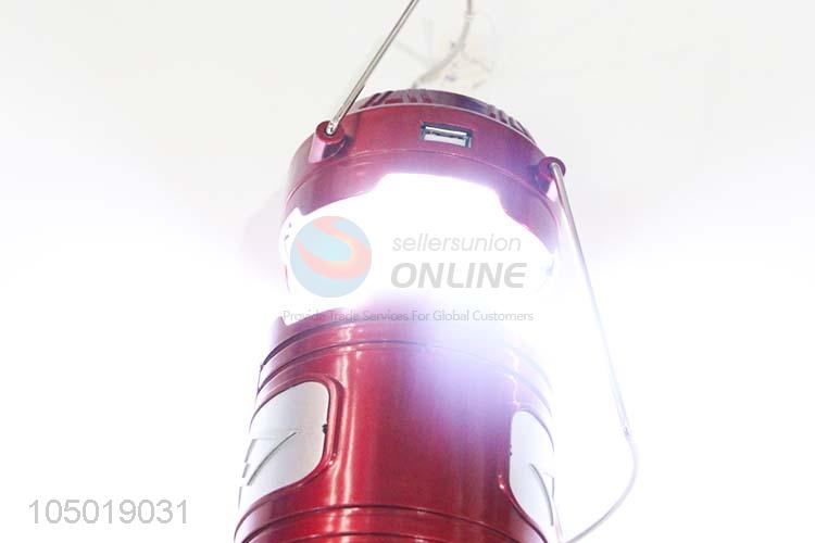 Popular Top Quality Red Color Camping Light with Solar Power Charge,USB Charge, Charging Line Charge