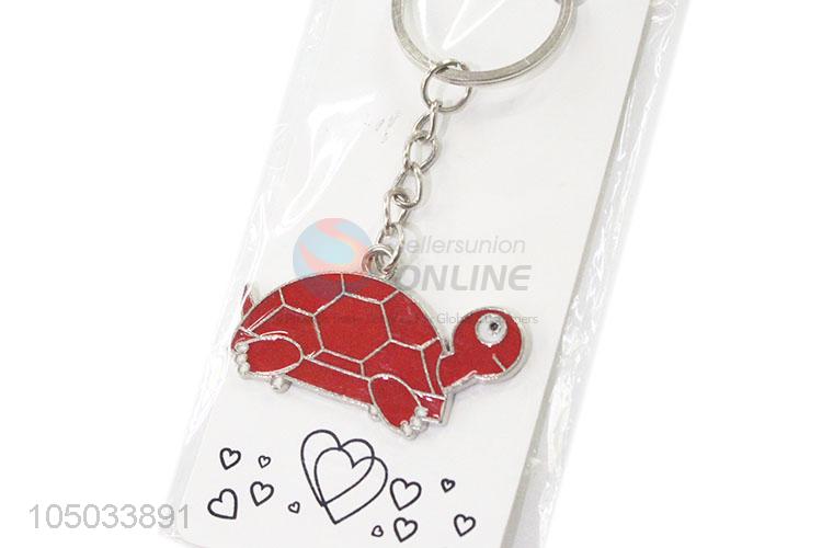 Red Color Cartoon Tortoise Zinc Alloy Key Chain Portable Key Ring