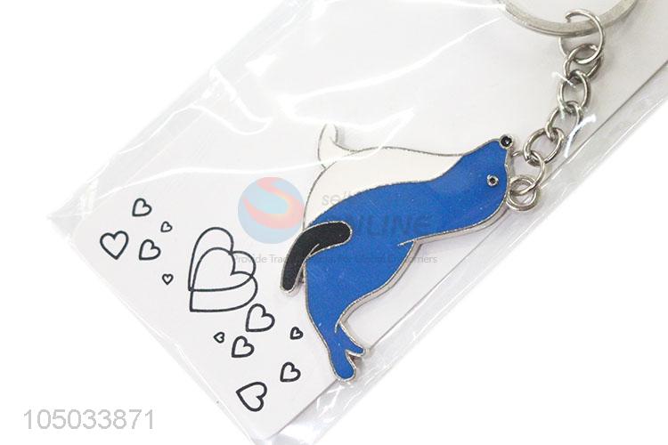 Cute Cartoon Dolphin Shaped Zinc Alloy Key Chain Portable Key Ring