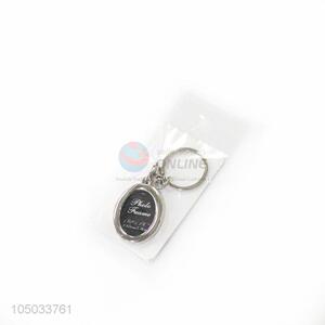 Simple Style Round Shaped Zinc Alloy Key Chain Key Ring with Photo Frame