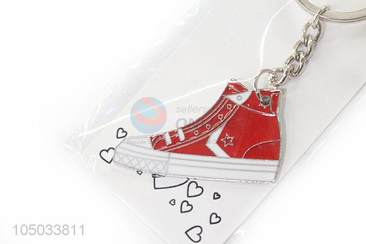 Wholesale Red Color Shoes Shaped Zinc Alloy Key Chain Portable Key Ring