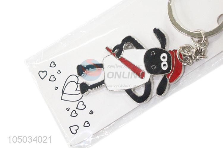 Fashionable Cute Sheep Shaped Zinc Alloy Key Chain Portable Key Ring