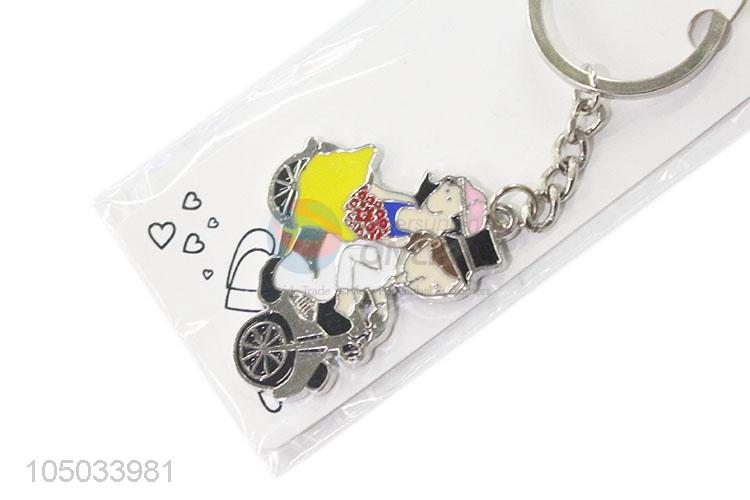 New Style Cartoon Shaped Zinc Alloy Key Chain Portable Key Ring for Lover Couple