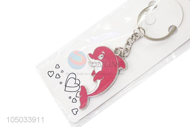 New Arrival Supply Cartoon Dolphin Shaped Zinc Alloy Key Chain Portable Key Ring