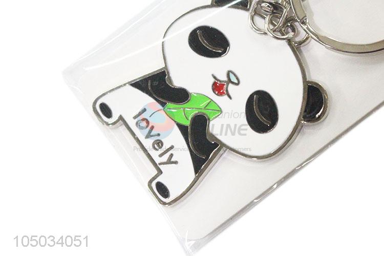 High Quality Lovely Panda Shaped Zinc Alloy Key Chain Portable Key Ring