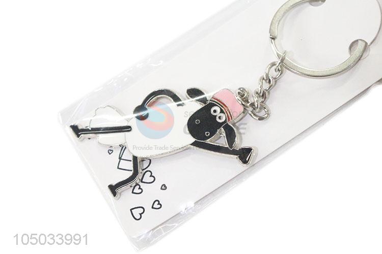 Exquisite Wholesale Cartoon Sheep Shaped Zinc Alloy Key Chain Portable Key Ring