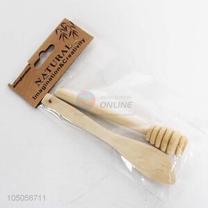 High Quality 2PCS Wooden Honey Stick