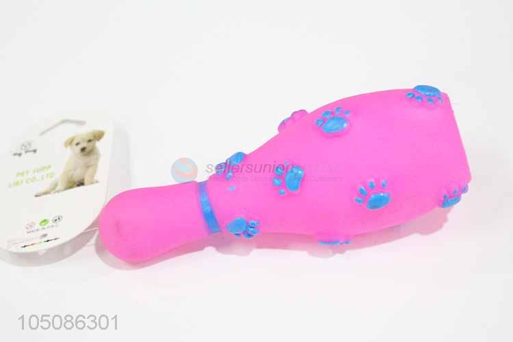 China factory bowling pin shape vinyl dog toy