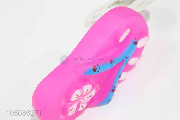 Factory customized slipper shape vinyl dog toy