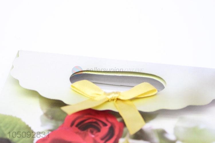 Simple Style Red Rose Printed Recycled Cheap Small Paper Gift Bags