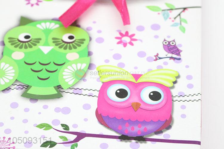 New Style Cartoon Owl Printed Paper Packaging Gift Bags