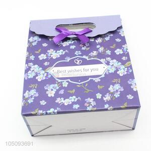 Best Selling High Quality Blue Flower Pattern Paper Gift Bags