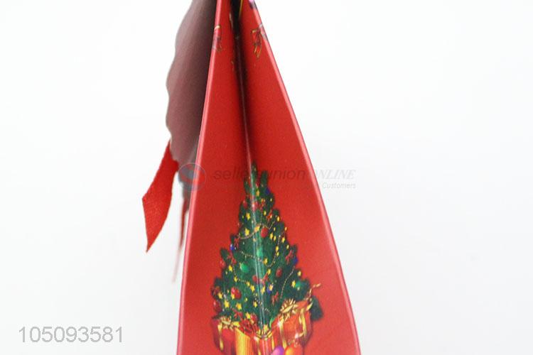 Useful Simple Best Red Color Father Christmas Pattern Shopping Paper Gift Bag