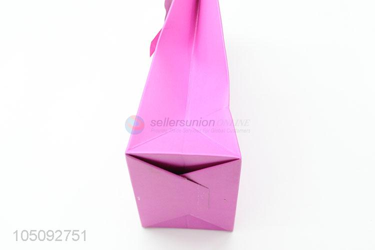 Professional Exquisite Pink Color Shopping Recycled Paper Gift Bags