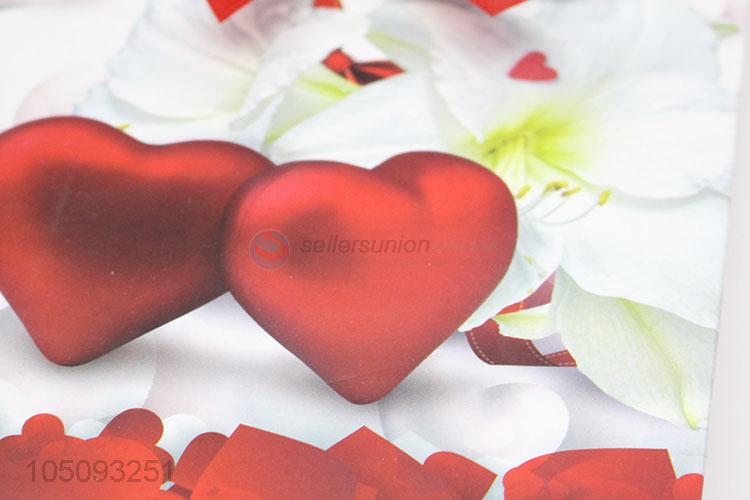 Promotional Custom Red Heart Pattern Gift Bag Shopping Paper Shopping Bag