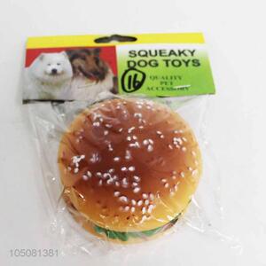 Cheap wholesale hamburger shape dog toy vinyl toy